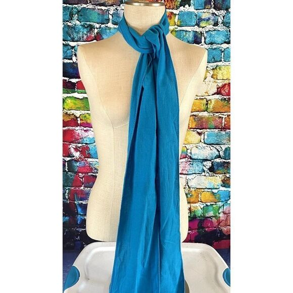 Blue Neck Scarf Versatile Fall Piece - Picture 1 of 5